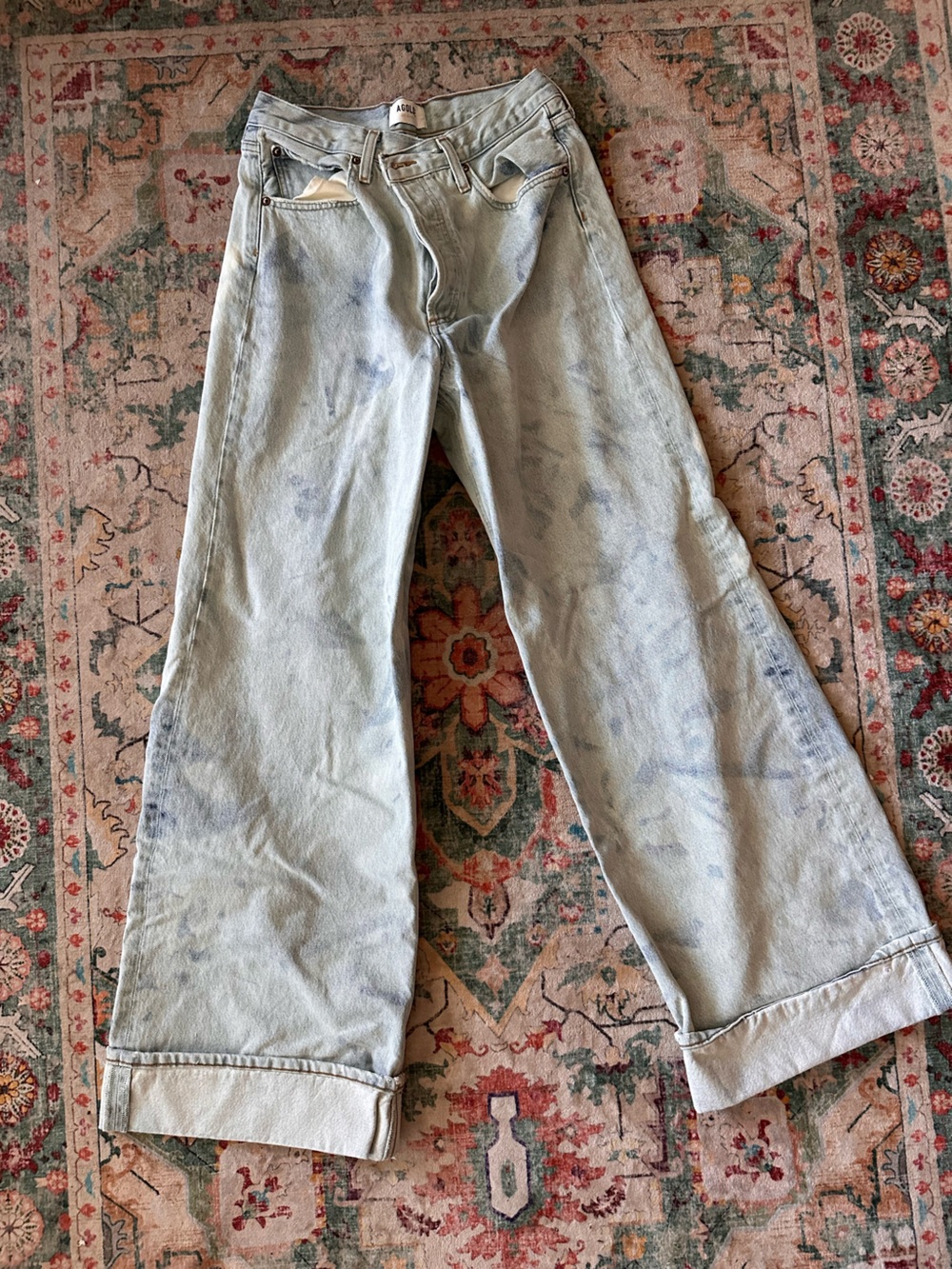 Agolde Light Wash Denim Jeans with Faded Blue Tint Dame jeans